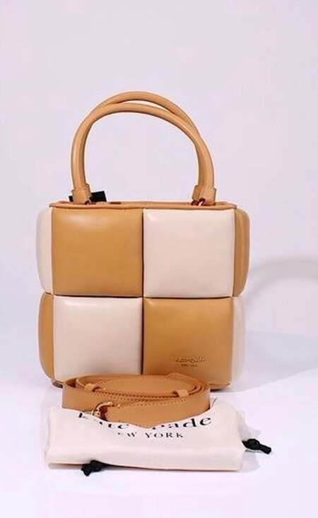 Kate Spade Boxxy Colorblocked Smooth Leather Tote in Bare Multi - Picture 4 of 12